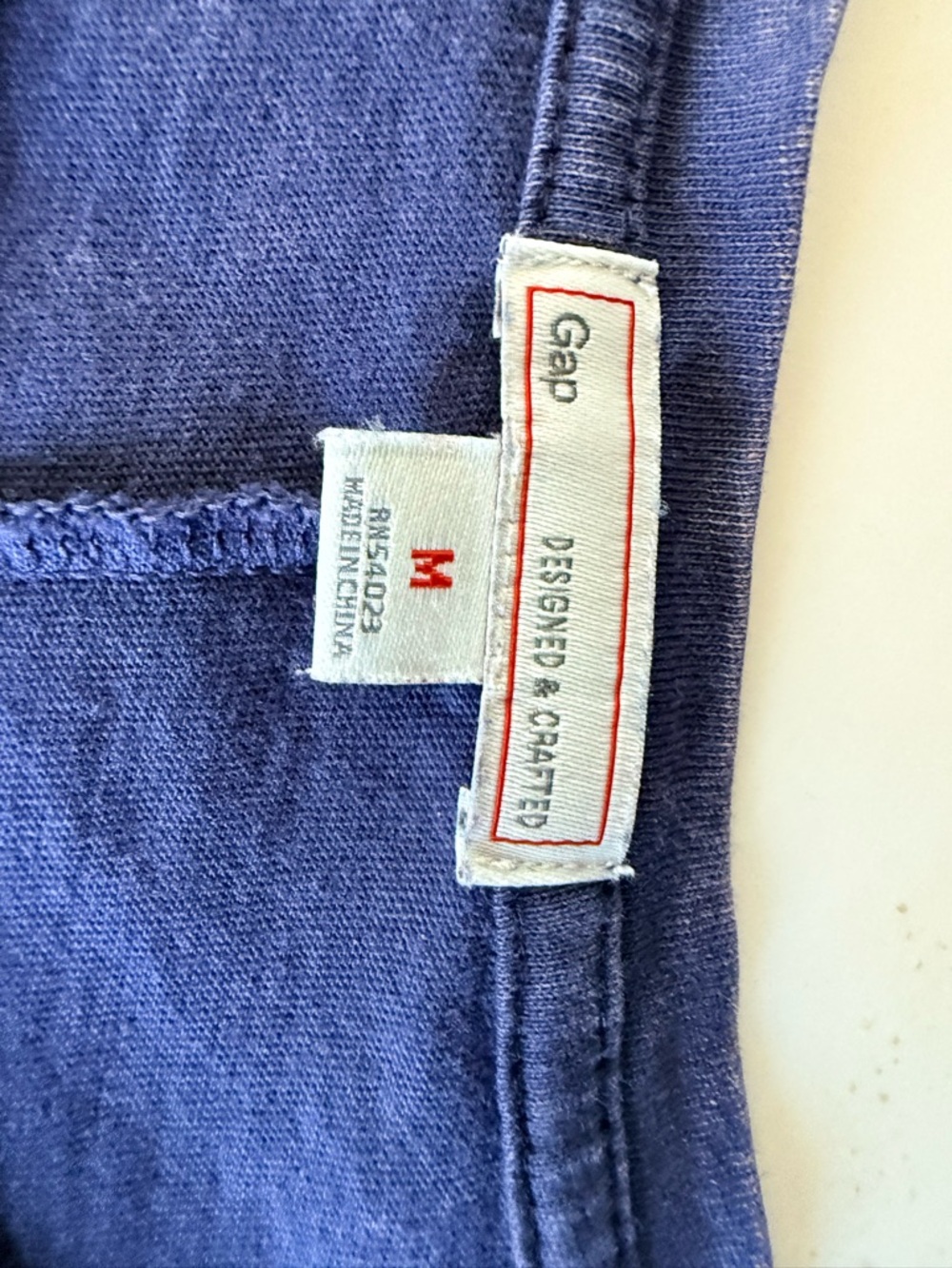 GAP Women's Top Tee Shirt Tie Dye Short Sleeve Crewneck Boxy Navy Pocket Size M - Picture 7 of 17